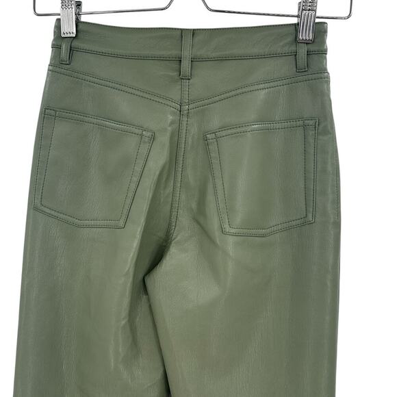Aritzia‎ Wilfred The Melina Pants Vegan Leather Cropped Sage Green Size 00 - Picture 6 of 10